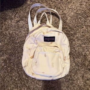 JanSport Beige MINI Backpack with Pineapple Design